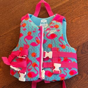 Speedo kids Flamingo Print Life Vest with Pink Accents